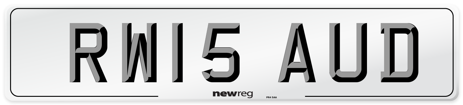 RW15 AUD Number Plate from New Reg